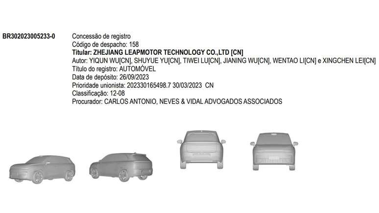 Registro do Leapmotor C10 no Brasil