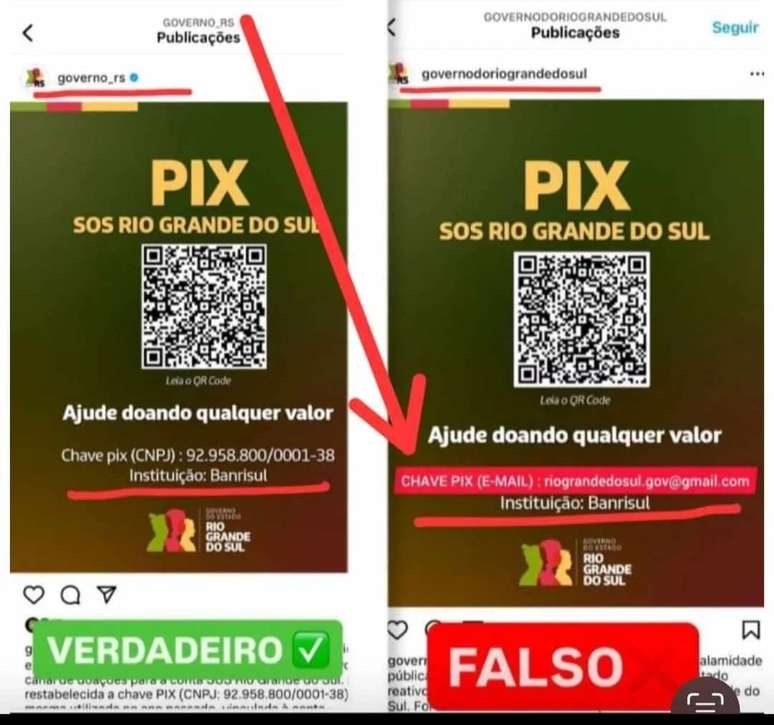 Golpe do PIX: criminosos usam arte oficial do governo do RS para enganar população com chave PIX não-oficial