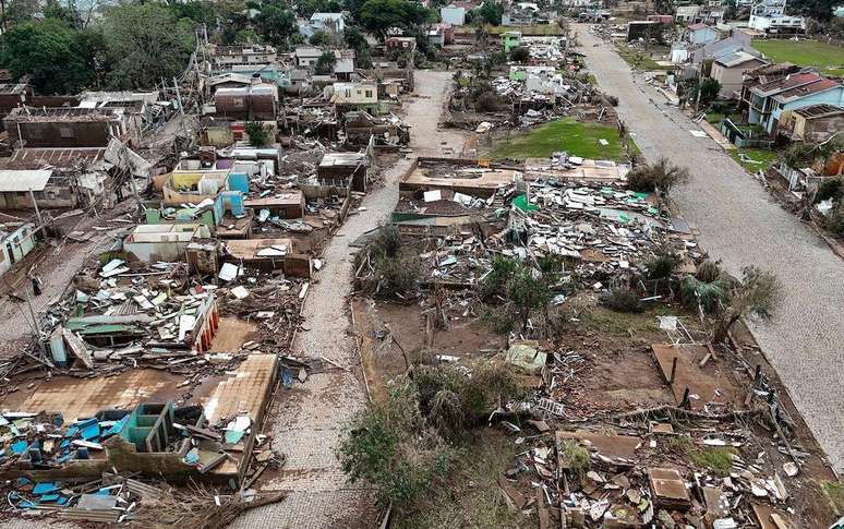 Bairros inteiros ficaram destruídos em Lajeado