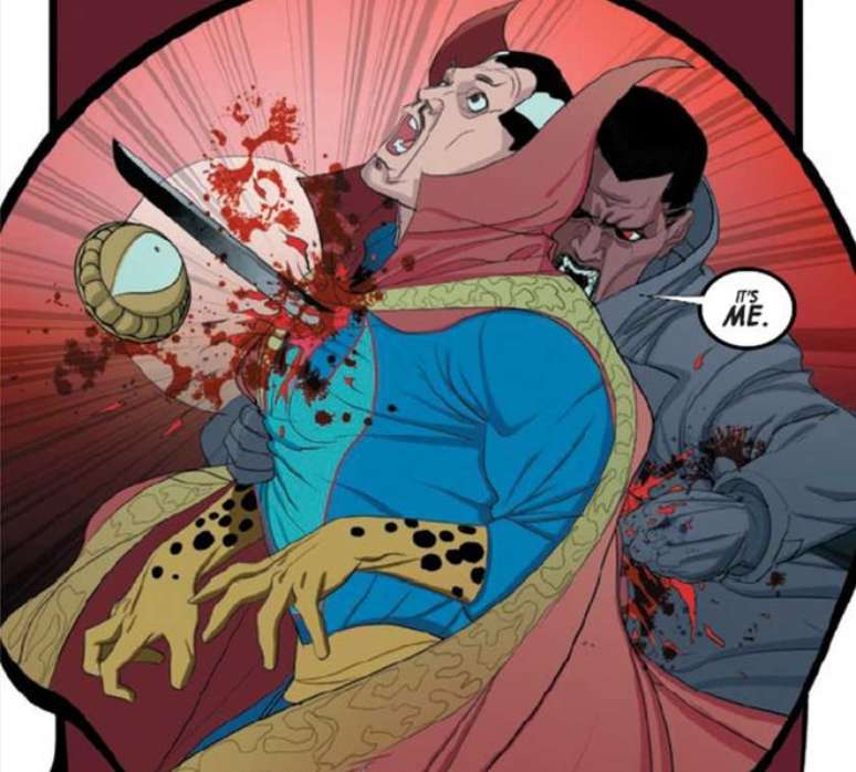 Doutor Estranho é morto e transformado em vampiro por Blade (Imagem: Reprodução/Marvel Comics)