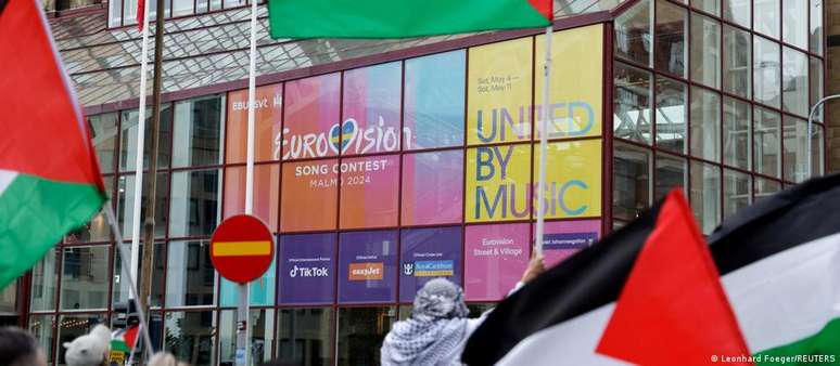 Sede desta edição do Eurovision, Malmo, na Suécia, registrou protestos pró-palestinos