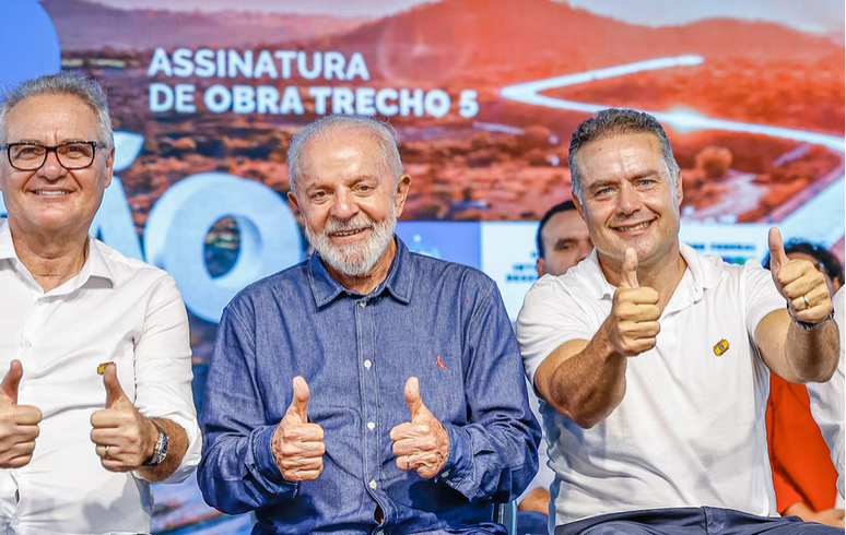 Renan Calheiros, Lula e Renan Filho em evento em São José da Tapera, Alagoas 