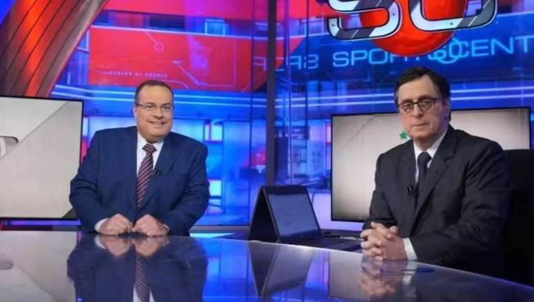 Paulo Soares, o Amigão, e Antero Greco no comando do SportCenter, da ESPN
