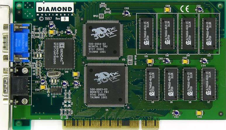 Placas Diamond Monster 3D utilizavam chipset Voodoo1 da 3dfx. (Imagem: VGA Museum / Reprodução)