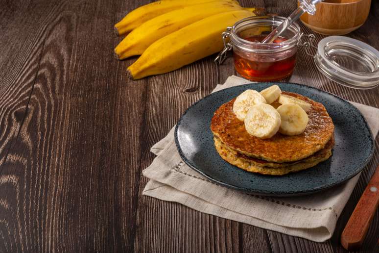 Panqueca de banana, aveia e chia 