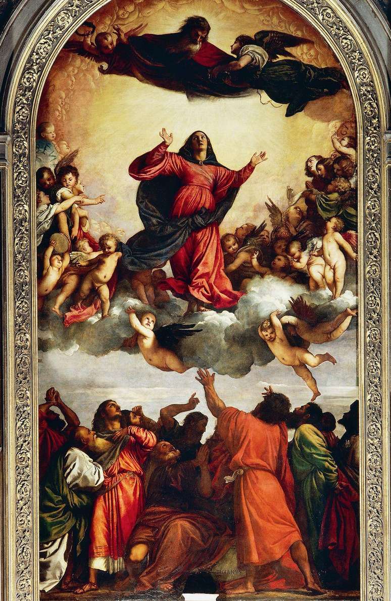Os vermelhos fortes de 'A Assunção da Virgem', do pintor renascentista Tiziano