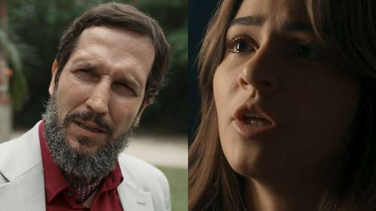 Egídio (Vladimir Brichta) e Sandra (Giullia Buscacio) em Renascer (Divulgação / TV Globo)