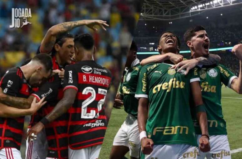 Fotos: Marcelo Cortes/Flamengo / Cesar Greco/Palmeiras - Legenda: Flamengo e Palmeiras entram em campo nesta quarta (15/5), pela Libertadores. Confira estes e outros jogos de hoje que vão agitar o futebol no Brasil e no mundo