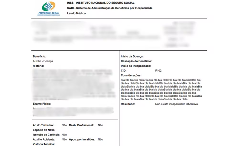 Previdência Social afirma que são falsos laudos em que perito do INSS escreveu 'bla, bla, bla' ao negar auxílio-doença