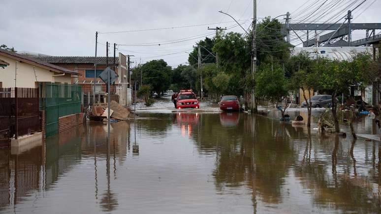 A cidade de Eldorado do Sul ficou totalmente alagada