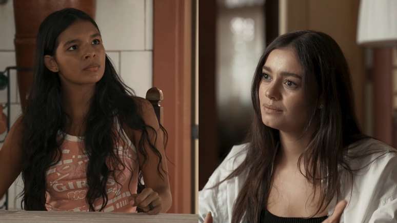 Ritinha (Mel Muzzillo) e Eliana (Sophie Charlotte) em Renascer (Divulgação / TV Globo)