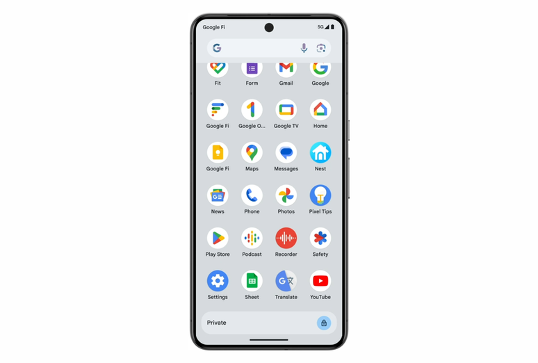 The private area helps hide applications from the main list (Image: Disclosure/Google) The private area helps hide applications from the main list (Image: Disclosure/Google)