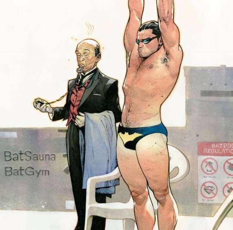 Batman sedang sesi berenang (Gambar: Reproduksi/DC Comics)