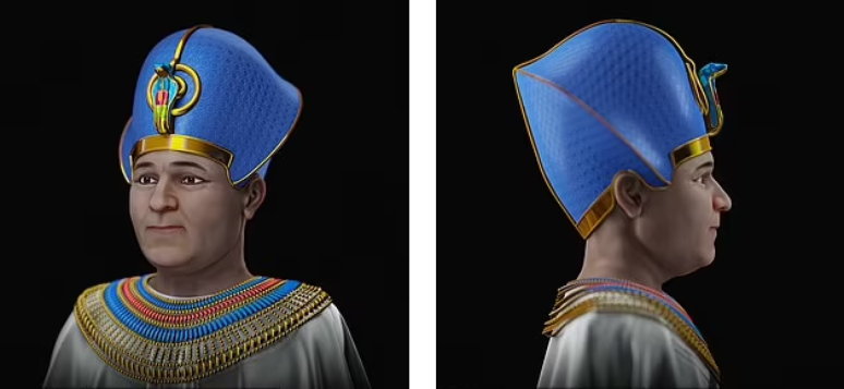 Modelo 3D de Amenhotep III feita pelo brasileiro Cícero Moraes