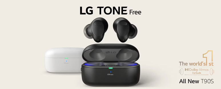 LG Tone Free T90S será vendido em duas opções de cores (Imagem: Divulgação/LG)