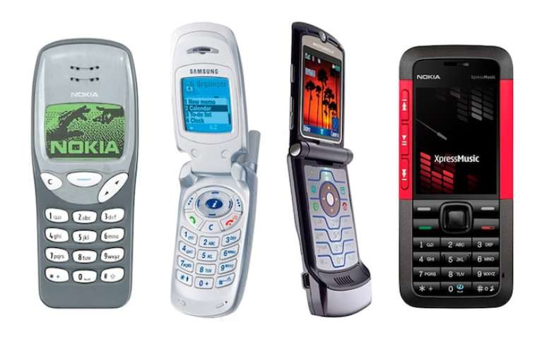 Nokia "tijolão" e RAZR V3: celulares populares nos anos 2000