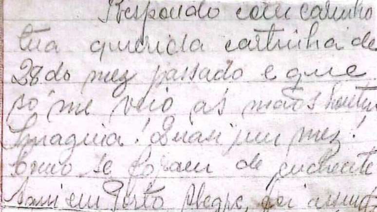 Helena escreveu o relato em um pedaço de pano para enviar à irmã que morava no Rio de Janeiro