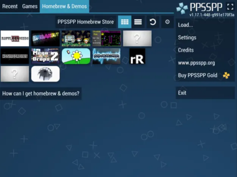 Tela do emulador PPSSPP (Imagem: Reprodução/PPSSPP)