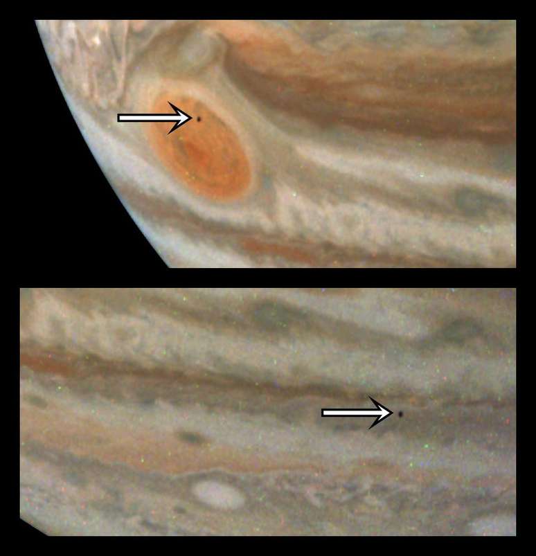 Lua Amalthea registrada pela sonda Juno, da NASA (Imagem: Reprodução/NASA/JPL-Caltech/SwRI/MSSS/Gerald Eichstädt)