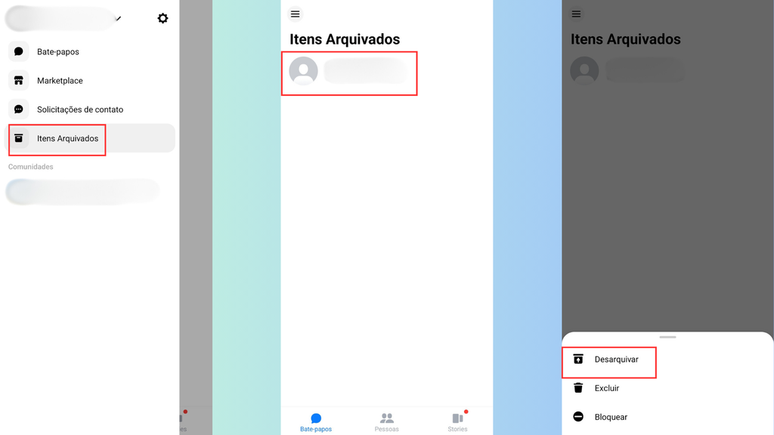 Como desarquivar conversas no Messenger (Imagem: Captura de tela/Bruno De Blasi/Canaltech)