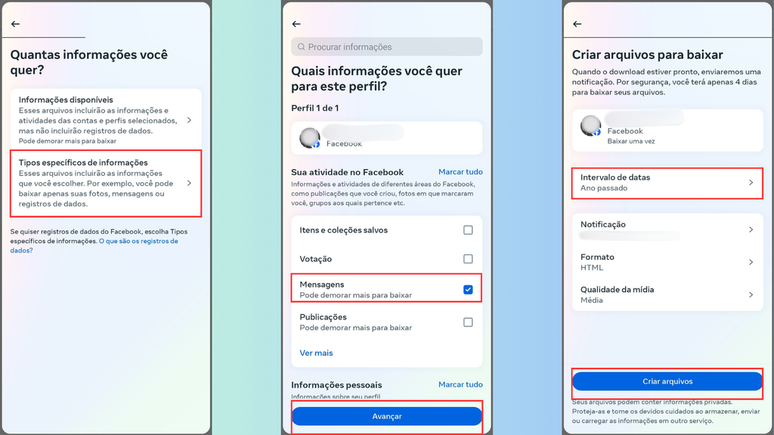 Como baixar o histórico de mensagens do Facebook (Imagem: Captura de tela/Bruno De Blasi/Canaltech)