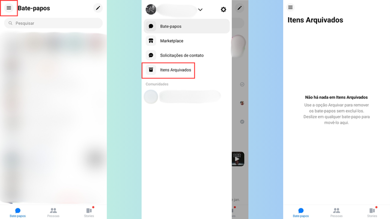 Como acessar as conversas arquivadas do Messenger (Imagem: Captura de tela/Bruno De Blasi/Canaltech)