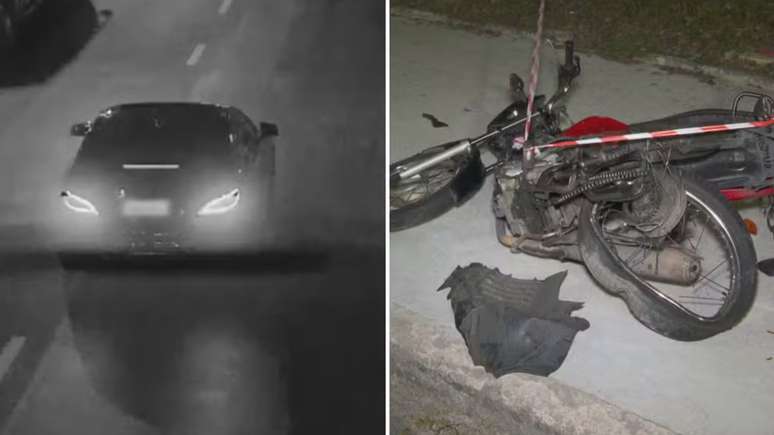 Carro de luxo atingiu motociclista em Barueri