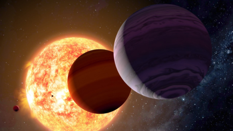 Alguns dos exoplanetas do sistema V1298 Tau (Imagem: Reprodução/Gabriel Pérez Díaz, SMM (IAC))