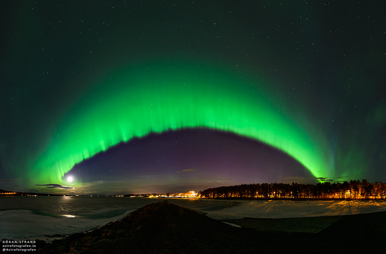 Aurora boreal vista na Suécia em 2016 (Imagem: Reprodução/Göran Strand)