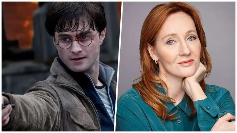 Radcliffe se posicionou contra os comentários transfóbicos de J. K. Rowling (Imagem: Divulgação/Warner Bros. e Facebook/JK Rowling)