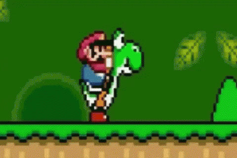 Mario Yoshi GIF - Mario Yoshi Shell - Discover & Share GIFs