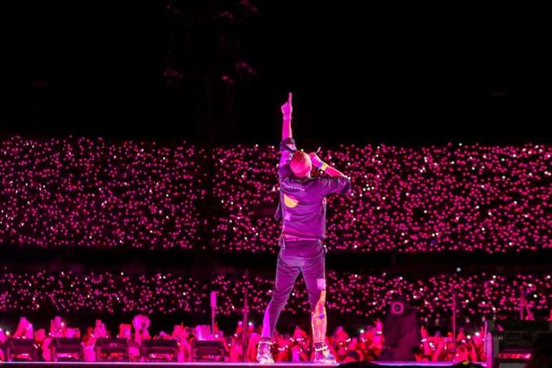 Apresentação do Coldplay no estádio do Morumbi, em São Paulo.