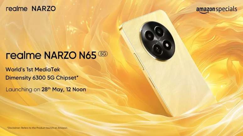 Realme confirma estreia do Narzo N65 5G na Índia com direito a design oficial (Imagem: Reprodução/Realme)