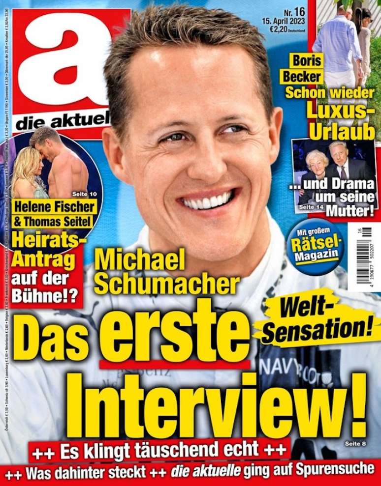 Revista alemã paga indenização de R$ 1 milhão por publicar entrevista com Schumacher feita com IA