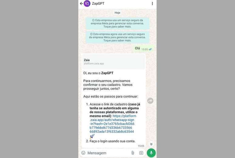 ZapGPT é uma solução de chatbot dentro do WhatsApp (Imagem Captura de tela/Guilherme Haas/Canaltech)