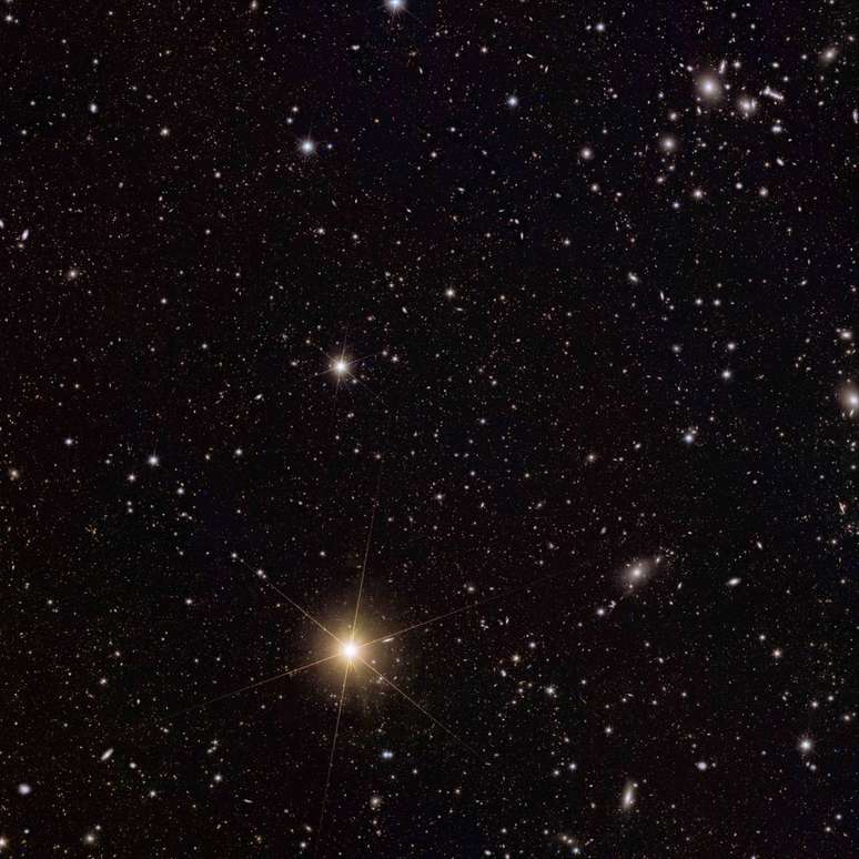 Abell 2764 é outro aglomerado galáctico observado (Imagem: Reprodução/ESA/Euclid/Euclid Consortium/NASA, image processing by J.-C. Cuillandre (CEA Paris-Saclay), G. Anselmi)