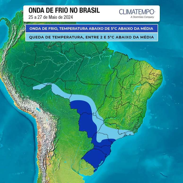 Onda de frio no Brasil afeta estados do Centro-Sul do País