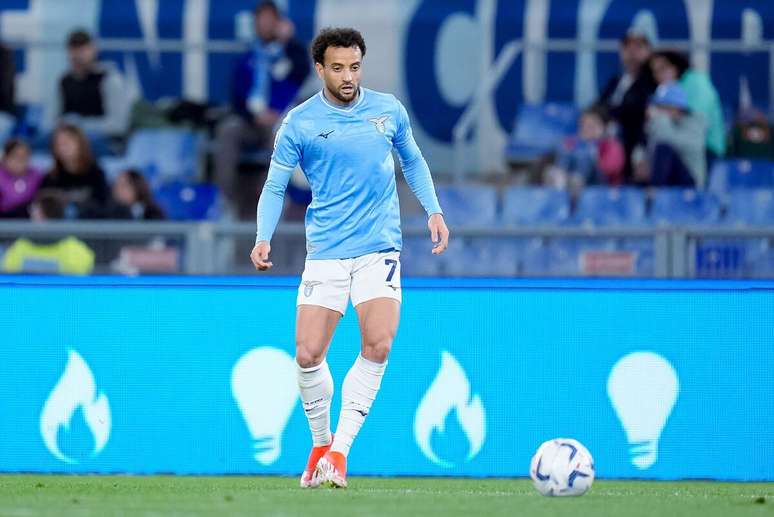 Felipe Anderson (Lazio) durante jogo contra o Hellas Verona no dia 27.04.2024 