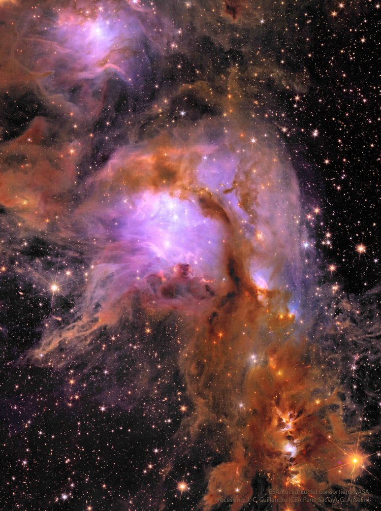 Berçário estelar Messier 78, encontrado a 1.300 anos-luz da Terra (Imagem: Reprodução/ESA, Euclid, Euclid Consortium, NASA; Processing: J.-C. Cuillandre (CEA Paris-Saclay), G. Anselmi)