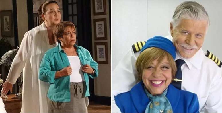 Maria Vieira com Claudia Jimenez em 'Aquele Beijo' e Miguel Falabella em 'Brasil a Bordo'