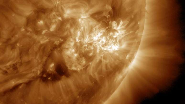 O Sol está bastante ativo ultimamente, e é possível que as suas partículas tenham atingido Vênus (Imagem: Reprodução/NASA/SDO/AIA)