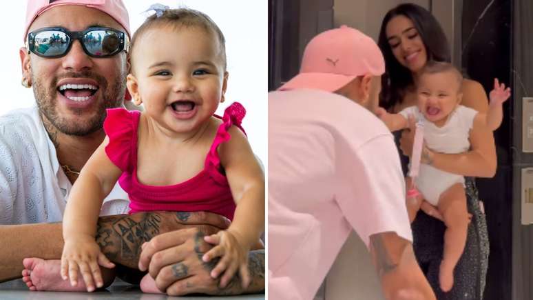 Neymar e Bruna Biancardi com a filha, Mavie