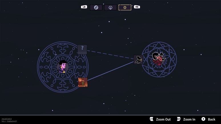 Os mapas mentais costuram muito bem as informações que você coleta a cada run com toda a história que vai se desenrolando ao longo do jogo (Imagem: Captura de tela/Durval Ramos/Canaltech)