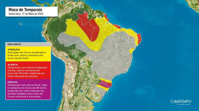 Nova frente fria avança sobre o Sul do Brasil