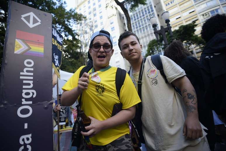 Kairon, 21 anos, veio de Pouso Alegre, interior de Minas Gerais, para Marcha Trans em SP