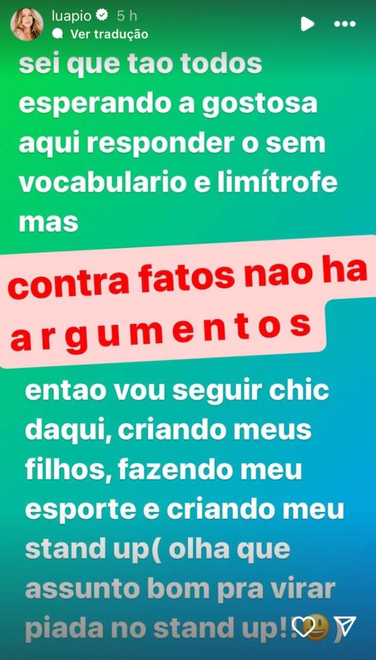 Luana Piovani se pronuncia ap&oacute;s s&eacute;rie de postagens de Neymar.
