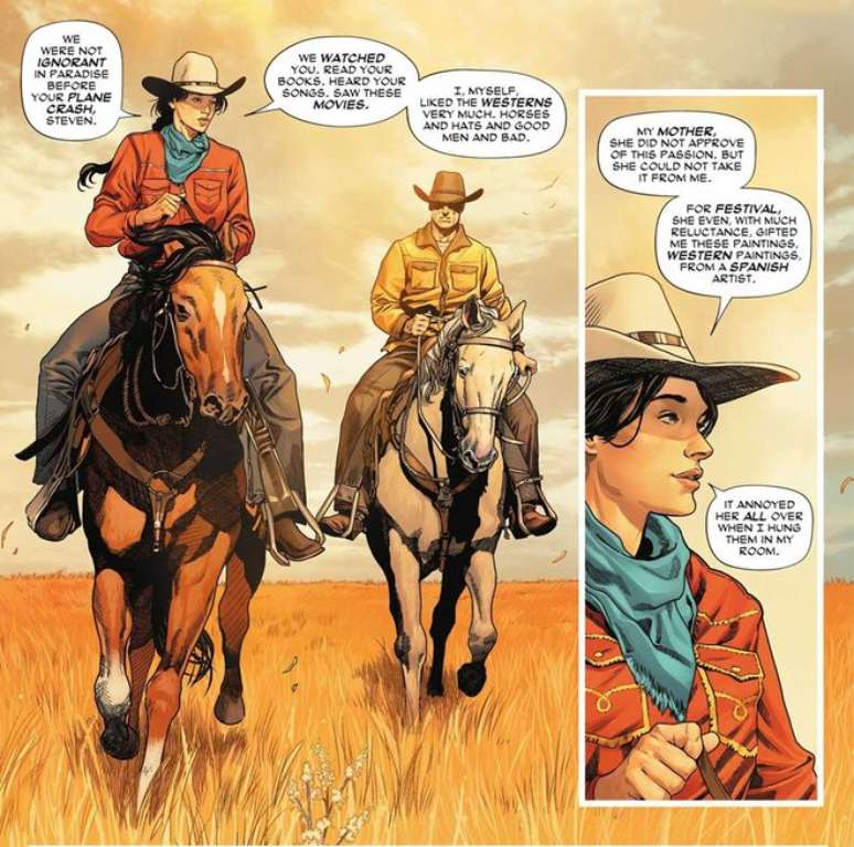 Mulher-Maravilha em um raro momento cowgirl nos quadrinhos (Imagem: Reprodução/DC Comics)