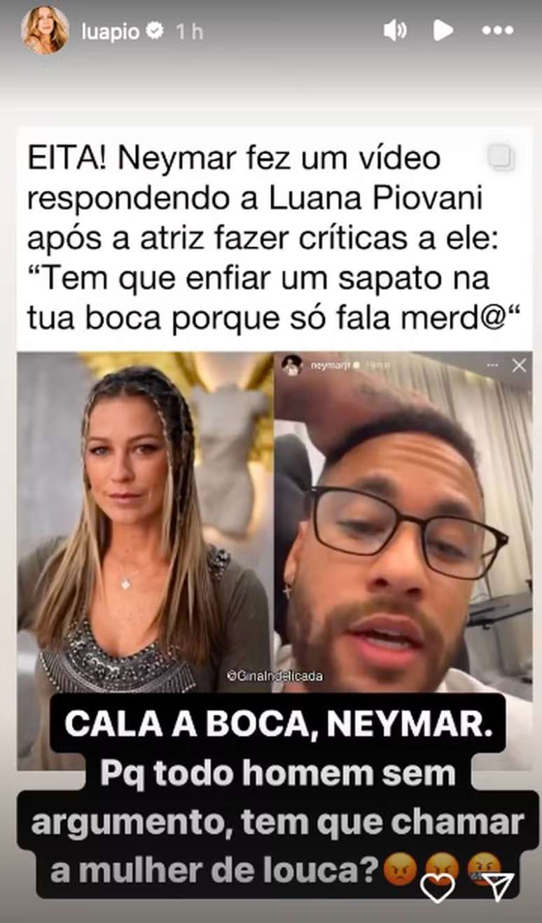 Luana republicou post a seu favor