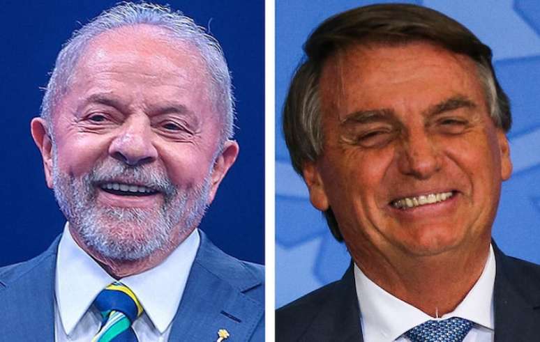 O presidente Luiz Inácio Lula da Silva (à esquerda) e o ex-presidente Jair Bolsonaro (à direita)