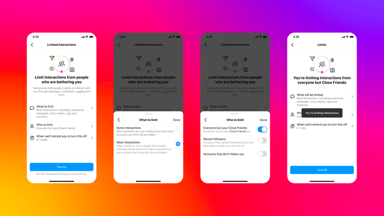 O Instagram aprimorou o recurso de Limitar Interações (Imagem: Divulgação/Instagram)